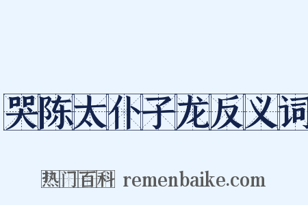 哭陈太仆子龙反义词是什么意思的图片